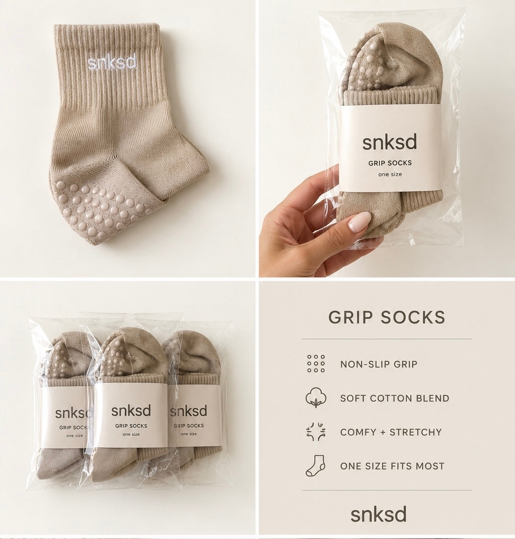 Grip socks- stone